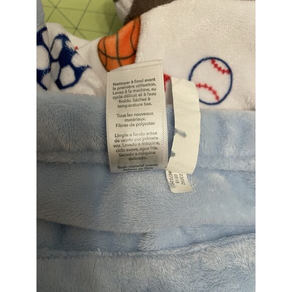 Carters Blue Plush FOOTBALL Sports Themed Baby LOVEY Lovie Security Blanket - Picture 8 of 9